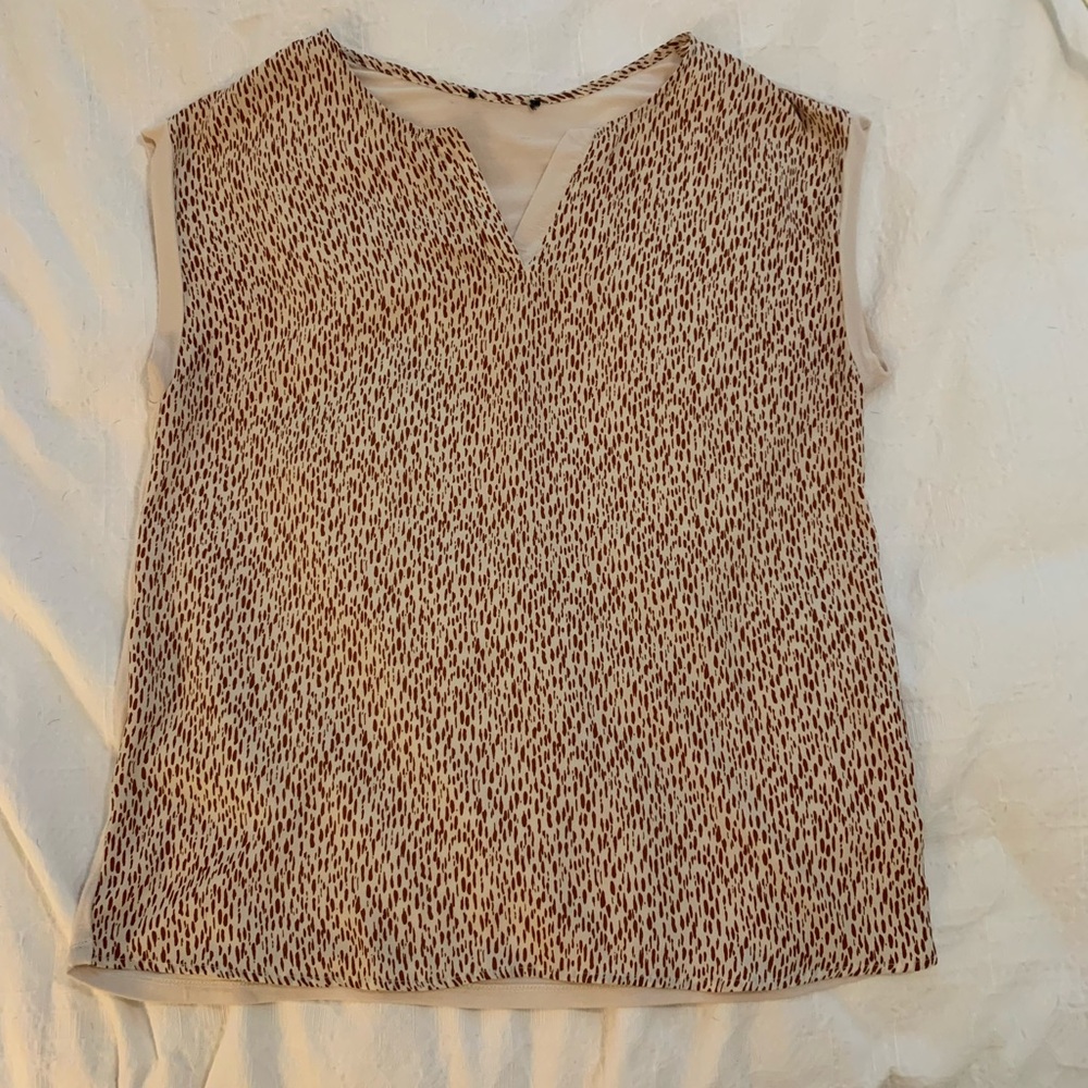 Sleeveless Patterned Top - Brown
